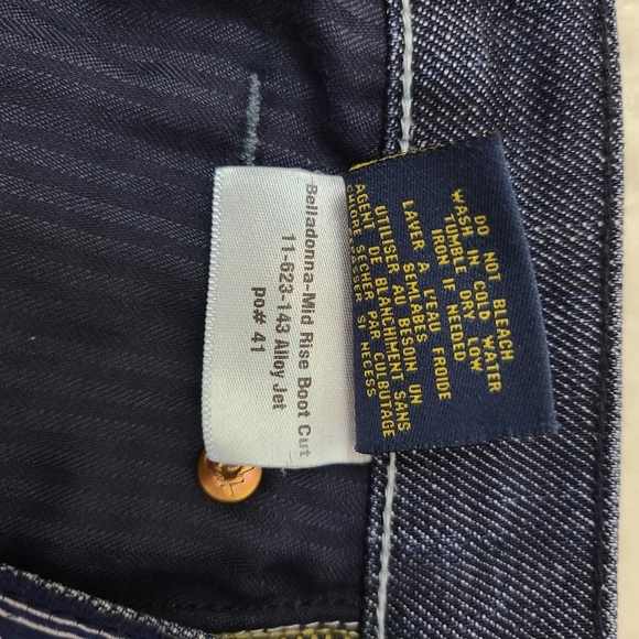 Fidelity Bella Donna vintage women's blue mid rise boot cut casual jeans, Sz 28 - Picture 7 of 10